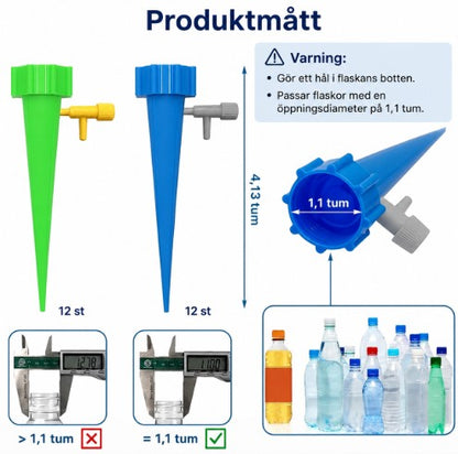 Bevattningsspik™ | Automatisk växtvattnare: använd en enda flaska och håll dina växter fräscha i upp till två veckor.