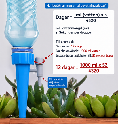 Bevattningsspik™ | Automatisk växtvattnare: använd en enda flaska och håll dina växter fräscha i upp till två veckor.