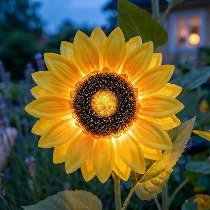 Solroslampa™ Solcellsdriven trädgårdslampa som ser ut som en riktig solros